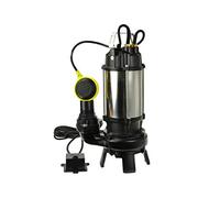 BSD Pompe d'évacuation pour Eaux Usées, Pompe Submersible, Pompe Immergée avec Broyeur et Flotteur, Corps en Nickel/Fonte - Pompe pour Eaux Chargées - 1100W, 17 000L/h, 16,5m Hauteur de Refoulement