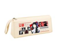 BSD Trousse à crayons Dazai Osamu Anime Nakahara Chuuya avec poignée portable, noir et blanc, triangulaire, en trois dimensions, trousse à crayons de grande capacité, papeterie pour adolescents et