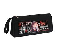 BSD Trousse à crayons Dazai Osamu Anime Nakahara Chuuya avec poignée portable, noir et blanc, triangulaire, en trois dimensions, trousse à crayons de grande capacité, papeterie pour adolescents et