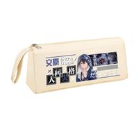 BSD Trousse à crayons Dazai Osamu Anime Nakahara Chuuya avec poignée portable, noir et blanc, triangulaire, en trois dimensions, trousse à crayons de grande capacité, papeterie pour adolescents et