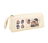 BSD Trousse à crayons Dazai Osamu Anime Nakahara Chuuya avec poignée portable, noir et blanc, triangulaire, en trois dimensions, trousse à crayons de grande capacité, papeterie pour adolescents et