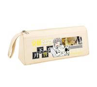 BSD Trousse à crayons Dazai Osamu Anime Nakahara Chuuya avec poignée portable, noir et blanc, triangulaire, en trois dimensions, trousse à crayons de grande capacité, papeterie pour adolescents et