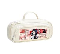 BSD Trousse à crayons Dazai Osamu Anime Ranpo Edogawa - Noir et blanc - Simple et tendance - Double fermeture éclair - Grande capacité - Avec poignée - Sac de rangement pour maquillage et papeterie