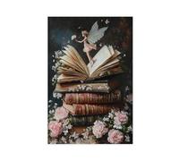 BSDFDFAA Impression sur toile de conte de fées et de livres - Décoration de chambre à coucher, bureau, chambre à coucher - 60 x 90 cm