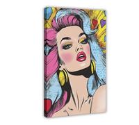 BSDFDFAA Impression sur toile Pop Art Aphrodite - Déesse de l'amour dans un style rétro comique - Décoration murale pour salon, chambre à coucher - 40 x 60 cm