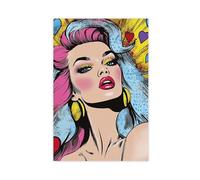 BSDFDFAA Impression sur toile Pop Art Aphrodite - Déesse de l'amour dans un style rétro comique - Décoration pour chambre à coucher, bureau, chambre, cadeau - 40 x 60 cm