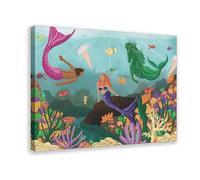 BSDFDFAA Impression sur toile « Under The Sea » - Décoration murale pour salon, chambre à coucher - 30 x 45 cm