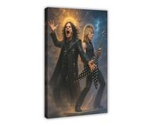 BSDFDFAA OzzyOsbourne & Randy Rhoads Impression sur toile Décoration murale pour salon, chambre à coucher 20 x 30 cm