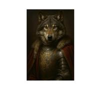 BSDFDFAA Peinture à l'huile vintage Renaissance militaire loup académie art sur toile décoration murale pour salon, chambre à coucher 40 x 60 cm