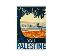 BSDFDFAA Poster de voyage vintage Palestine sur toile - Décoration de chambre à coucher, bureau, chambre, cadeau (50 x 75 cm)