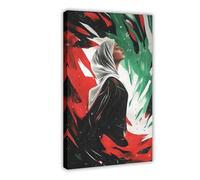 BSDFDFAA Toile d'art Palestine Gaza Poster1 - Décoration pour chambre à coucher, bureau, chambre - Cadeau - 20 x 30 cm