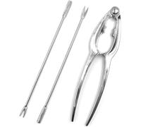 BSDHGF Lot de 3 craquelins et outils : pince à crabe en acier inoxydable pour fruits de mer et noix de pécan, accessoires de cuisine