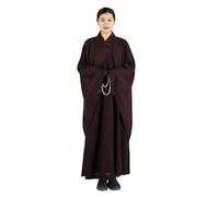 BSDIAOSU Robe De Moine Bouddhiste Traditionnelle pour Les Hommes Et Les Femmes Vêtements De Prière De Méditation Amples Et Confortables(Coffee,M)