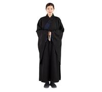 BSDIAOSU Robe De Moine Bouddhiste Traditionnelle pour Les Hommes Et Les Femmes Vêtements De Prière De Méditation Amples Et Confortables(Black,M)