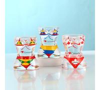 BSDLZCH Lot de 12 verres à shot à base lourde 30 lm - Muscle Man et Bikini Beauty en verre sans plomb Motif drapeau britannique pour vodka, alcool, tequila, saké, whisky - Convient aux bars à domicile