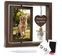 BSDY adre photo commémoratif en bois pour chien avec kit d'empreintes de pattes et bouteille souvenir pour vos précieux souvenirs