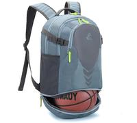 Bseash Sac à Dos de Basket-Ball athlétique léger de 35L, Sac à Dos de Gymnastique Multifonctionnel avec Compartiment pour Ballon au Fond, adapté au Ballon de Volley-Ball, de Football et de Soccer.