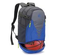 Bseash Sac à Dos de Basket-Ball athlétique léger de 35L, Sac à Dos de Gymnastique Multifonctionnel avec Compartiment pour Ballon au Fond, adapté au Ballon de Volley-Ball, de Football et de Soccer.