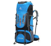 Bseash Sac à dos de randonnée imperméable 80 l avec housse de pluie, sac à dos léger pour sports de plein air, voyage, escalade, randonnée (bleu)