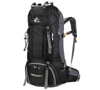 Bseash Sac à dos de randonnée léger et imperméable de 60L avec housse de protection contre la pluie, sac à dos de voyage pour l'escalade, le camping et la randonnée