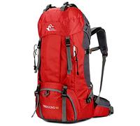 Bseash Sac à dos de randonnée léger et imperméable de 60L avec housse de protection contre la pluie, sac à dos de voyage pour l'escalade, le camping et la randonnée