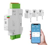 BSEED 3-Phase Smart Power Meter, 120A DIN Rail WLAN Energy Meter with Power Consumption Measurement, Modbus RS485 RTU, App Remote Control, Data Storage, Solar Monitoring