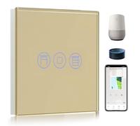 BSEED Alexa Interrupteur Volet Roulant connecté,WiFi Interrupteur Volet Roulant Blanc,Compatible avec Amazon Alexa/Google Home Or(Ligne Neutre Requis)