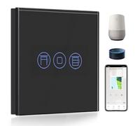 BSEED Alexa Interrupteur Volet Roulant connecté,WiFi Interrupteur Volet Roulant Blanc,Compatible avec Amazon Alexa/Google Home Noir(Ligne Neutre Requis)