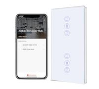 BSEED Double Interrupteur Volet Roulant Connecté ZIGBEE,Smart ZIGBEE Interrupteur Tactile de Rideau,Volet Roulant Connecté Compatible avec Alexa, Google Home et SmartLife,157 * 86mm Blanc