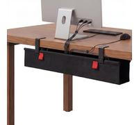 BSEED Gestion Câbles sous Bureau, Chemin de câbles, Fixation sans Perçage par Serrage, Cable Management Bureau, Goulotte Pass Cable Tissu Résistant Eau Anti-Affaissement, Noir 72x14 cm
