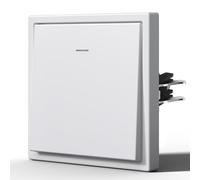 BSEED Interrupteur avec Voyant,Interrupteur Poussoir avec Griffes,Mat Interrupteur Mural,Facile à Installer,C - Série,1 Gang 1 Voie,80mm Blanc