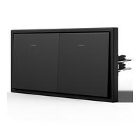 BSEED Interrupteur avec Voyant,Interrupteur Poussoir avec Griffes,Mat Interrupteur Mural,Facile à Installer,C - Série,1 Gang 1 Voie,80mm Noir