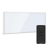 BSEED Interrupteur Connecté WiFi,1 Gang 1 Voie Triple Interrupteur Tactile Mural,Compatible avec Alexa et Google Home,Blanc Interrupteur avec Écran Tactile(Ligne Neutre Requis)