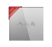 BSEED Interrupteur de volet roulant intelligent tactile WIFI Panneau en verre 1 Compartiment Gris 86mm