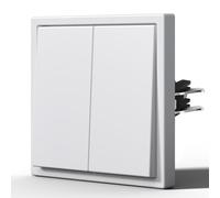 BSEED Interrupteur Mural, Interrupteur Lampe De Chevet Avec Griffes, Plastique, Interrupteur Va Et Vient, 2 Gang 2 Way, 80mm, Blanc