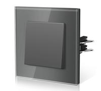 BSEED Interrupteur Mural, Interrupteur Va Et Vient Avec Griffes, Verre Interrupteur Lampe De Chevet, 1 Gang 2 Way, 86mm, Gris