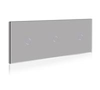 BSEED Interrupteur Tactile Mural Gris,Triple 1 Gang 1 Voie Commutateur de Lumière avec LED Affichage Light,Interrupteur Tactile avec Panneau en verre trempé 500W,240V