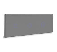 BSEED Interrupteur Tactile va et vient Gris,Triple 1 Gang 2 Voie Commutateur de Lumière avec LED Affichage Light,Interrupteur Tactile avec Panneau en verre trempé 800W,240V