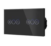 BSEED Interrupteur Variateur,Interrupteur Tactile Gradateur,Noir,157mm | Interupteur Tactile avec Voyant Lumineux, Rétroéclairage LED, Verre anti-empreintes, Dimmer 1 Gang 1 Voie
