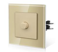 BSEED Interrupteur Variateur, Interrupteur Variateur De Lumiere Avec Griffes, Dimmer Switch, 500W, 1 Gang 1 Way, Or