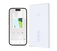BSEED Interrupteur Volet Roulant Connecté WIFI,1 Gang + Volet Roulant Connecté,Smart WiFi Interrupteur Tactile de Rideau Compatible avec Alexa, Google Home et SmartLife,157 * 86mm Blanc