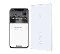 BSEED Interrupteur Volet Roulant Connecté ZIGBEE,1 Gang + Volet Roulant Connecté,Smart ZIGBEE Interrupteur Tactile de Rideau Compatible avec Alexa, Google Home et SmartLife,157 * 86mm Blanc