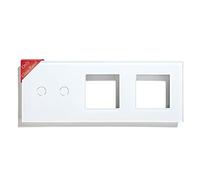 BSEED La combinaison d‘’un panneau en verre 2 gang blanc et 2 cadres de verre blanc 157mm