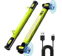BSEED Lampe de travail magnétique, 3000 lm, barre lumineuse de travail LED avec crochets, 5200 mAh rechargeable sous le capot pour réparation de voiture, inspection, garage, atelier, urgence, vert