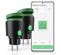 BSEED Prise allemande d'extérieur, Schuko prise de courant Wifi intelligente, convient pour jardin, terrasse, balcon, fonctionne Alexa/Google Home, IP44 étanche,2Pack
