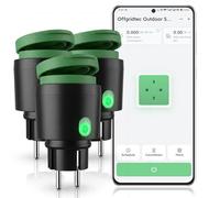 BSEED Prise allemande d'extérieur, Schuko prise de courant Wifi intelligente, convient pour jardin, terrasse, balcon, fonctionne Alexa/Google Home, IP44 étanche,3Pack