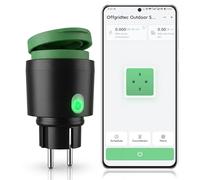 BSEED Prise allemande d'extérieur, Schuko prise de courant Wifi intelligente, convient pour jardin, terrasse, balcon, fonctionne Alexa/Google Home, IP44 étanche,1Pack