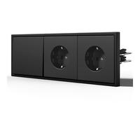 BSEED Prise allemande Plastique, Schuko avec Interrupteur, La prise avec deux broches rondes, 1 Gang 1 Way avec Double Schuko, Noir