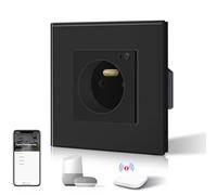 BSEED Prise Connectée Programmable, Zigbee Prise Electrique Intelligente Compatible avec Alexa/Google Home/Tuya APP, Prises de courant Zigbee(hub ZigBee nécessaire), 86mm, Noir