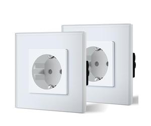 BSEED Prise de Rasoir Simple Prise de Rasage Pour Salle de Bains Acier Inoxydable Satiné prise double Tension 110 V - 240 V Noir